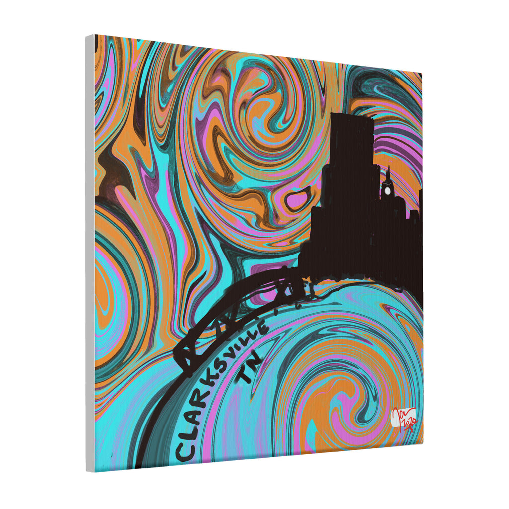 Clarksville Starry Nights - Canvas with Mounting Brackets 16x16in by The Art Assassin 74