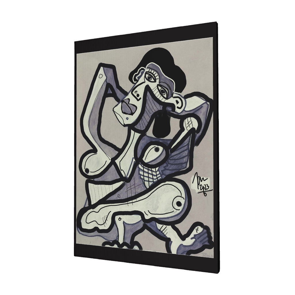 Gray Nude -  After Picasso - Canvas with Mounting Brackets 16x24in (vertical) by The Art Assassin 74